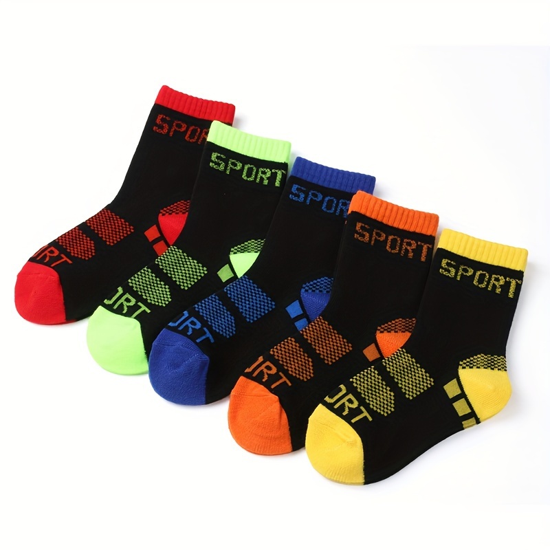 Image of 3 Pairs/5 Pairs Of Socks Double Yarn Thick Student Socks Fashionable And Trendy Children's Socks Boys Socks,fall And Winter Clothes
