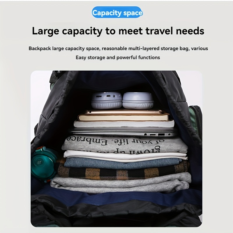 XTIAO 70L High-Capacity Backpack - Lightweight, Durable Nylon Sports Bag with Adjustable Straps, Multiple Compartments for Hiking, Camping & Outdoor Adventures - Available in Black, Green, Red, Backpack for Travel