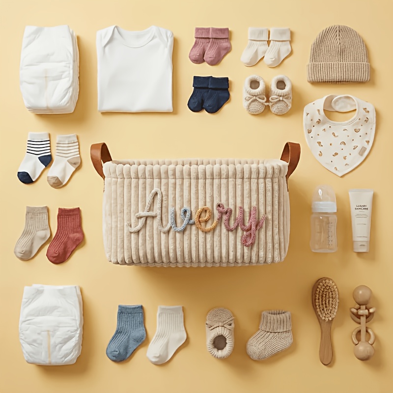 Personalized Custom Storage Basket for Diapers and Clothes