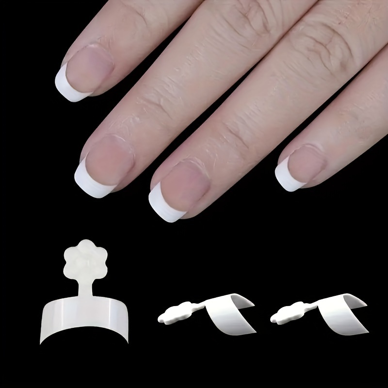 

200pcs French Tip Press-on Nails Set - White Oval Acrylic False Nails, Short Length, Solid Color, Full Cover Fake Nails For Women & Girls - Diy Nail Art, Manicure Decorations