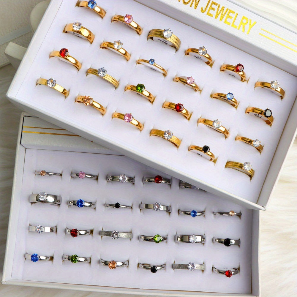 12pc Elegant Stainless Steel Rings Set for Daily Wear