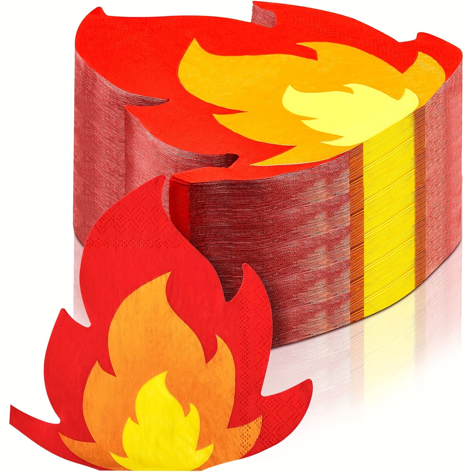 

16 Pack Firefighter Themed Party Napkins 6.5 Inch, 2-ply Paper With Flame Design For Birthday, Celebrations, Fire Truck Theme Party Supplies