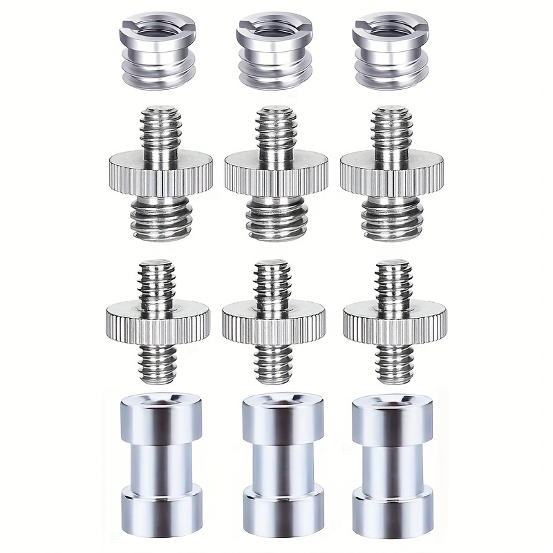 Image of 12/23pcs 1/4" To 3/8" & 3/8" To 1/4" Camera Screw Adapter Set, Metal Tripod Mount Converter For Camera, Monopod, Ball Head & Photography Additions