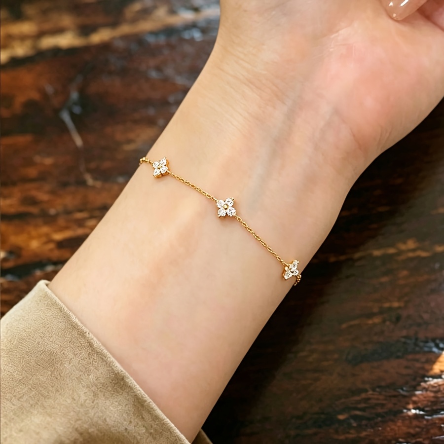 TEMU Pulsera con colgante de pétalo dorado y plateado, pulsera de de hojas para mujer, joyería para mujer, pulsera de lujo para mujer, uso diario,