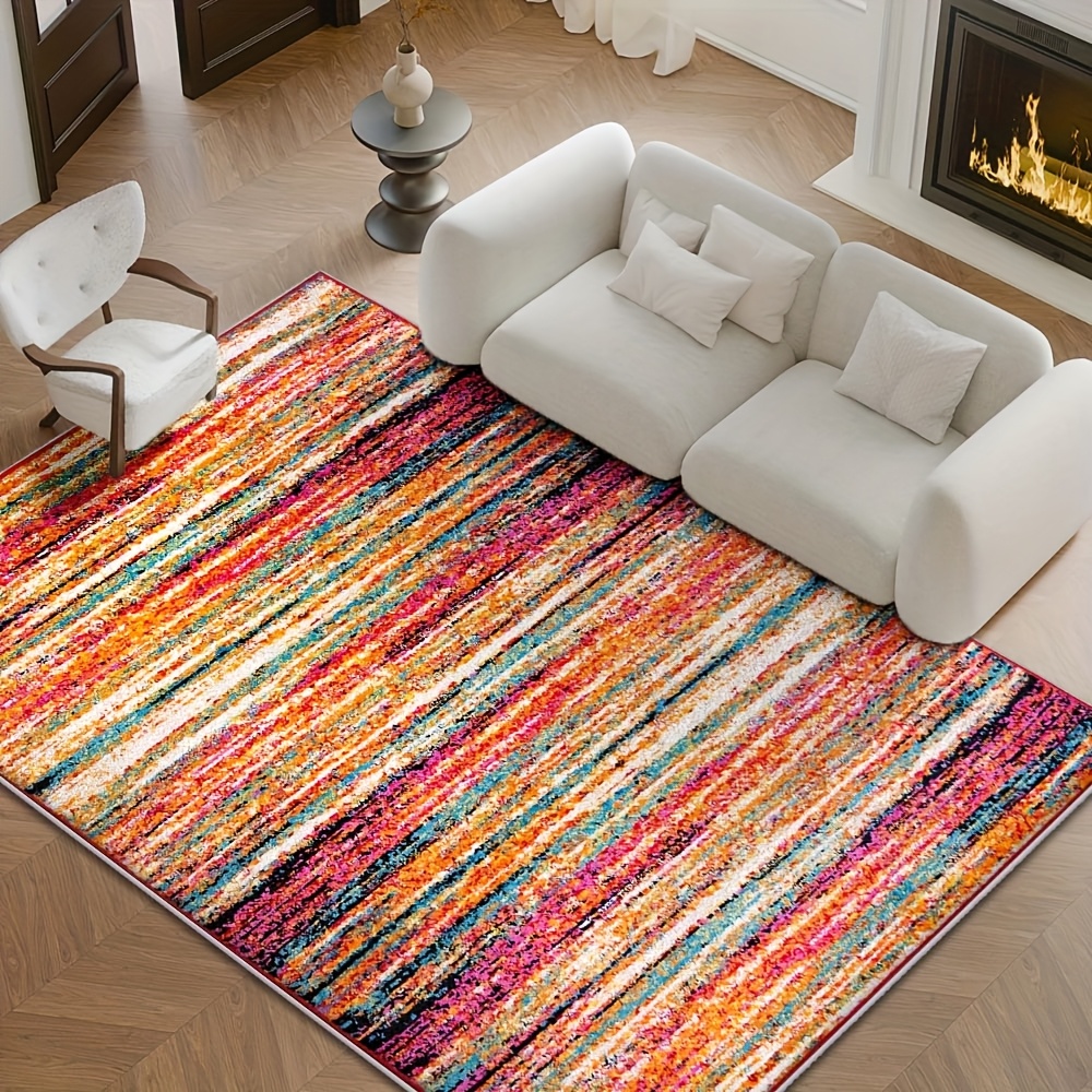 TEMU Tapis en velours lavable version améliorée 2026, convient aux salons, chambres, à manger et bureaux, améliore intérieure, tapis de sol de haute
