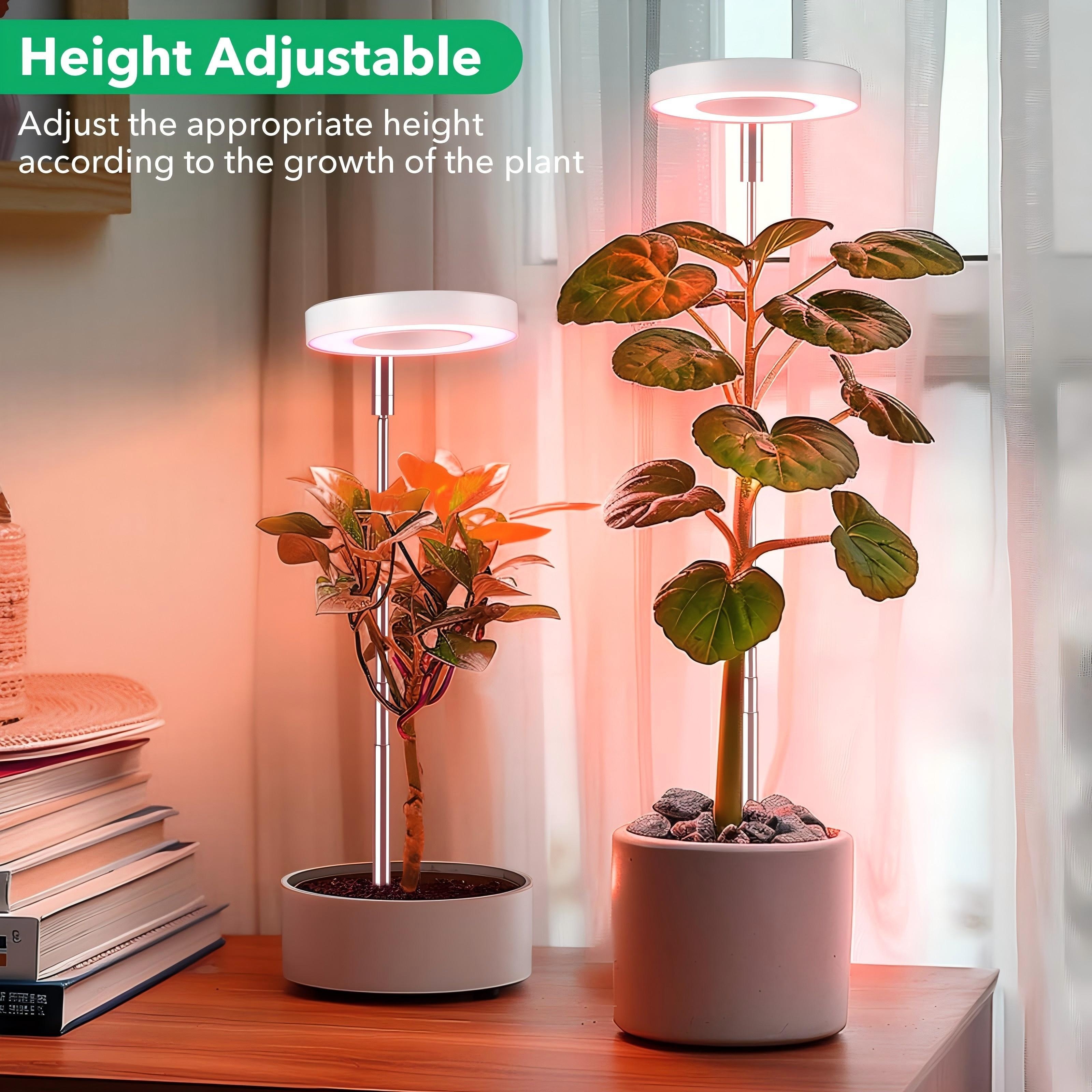 

4pcs, Grow Light, Led Plant Light For Indoor Plants Growing, Full Desk Growth Lamp With Automatic Timer For 2h/4h/8h, 4 Dimmable Levels, Height Adjustable 8"-26