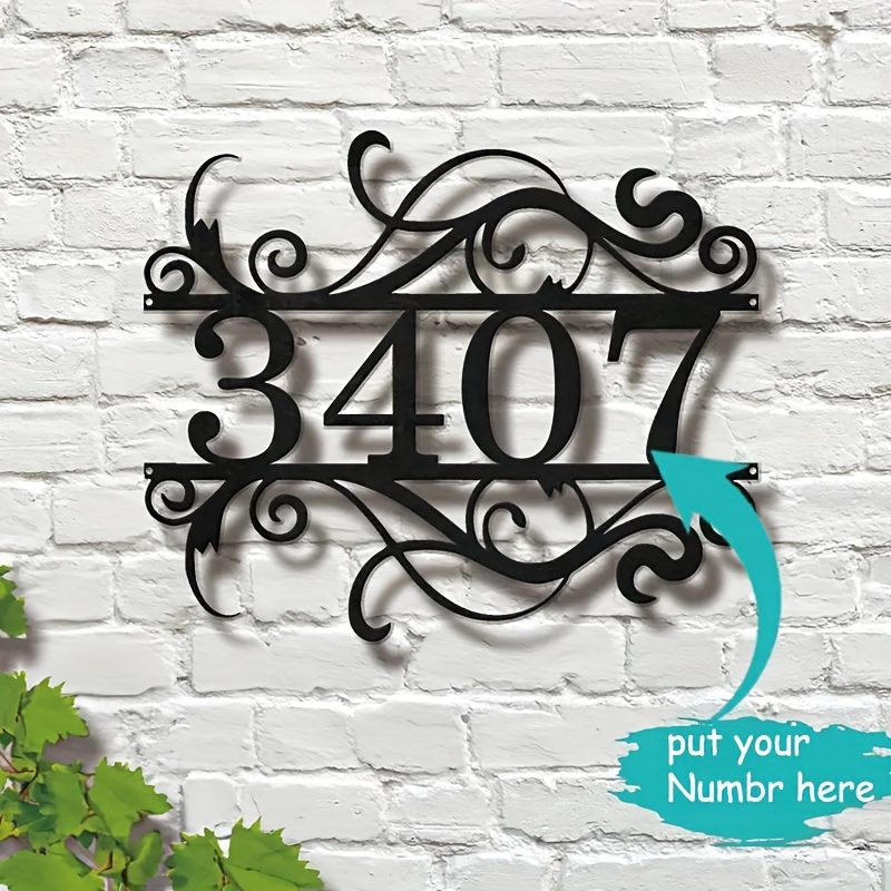 

Custom Metal Address Sign - Personalized Name & Number Plaque For Home, Outdoor Door Decor | Ideal Housewarming Gift