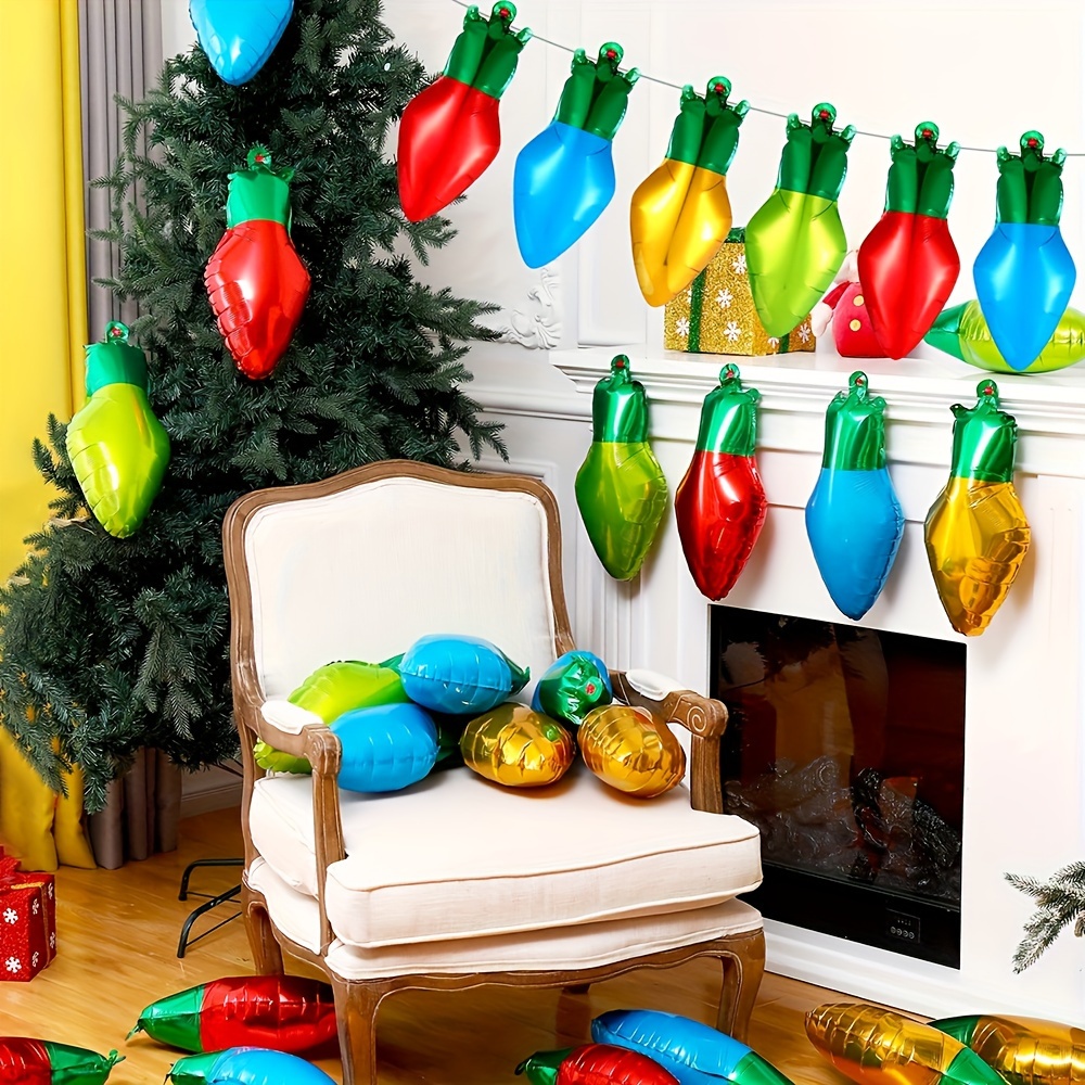 

20pcs Light Bulb Balloon Suitable For Christmas Party Decoration Christmas Tree Balloon Light Bulb Decoration Arrangement