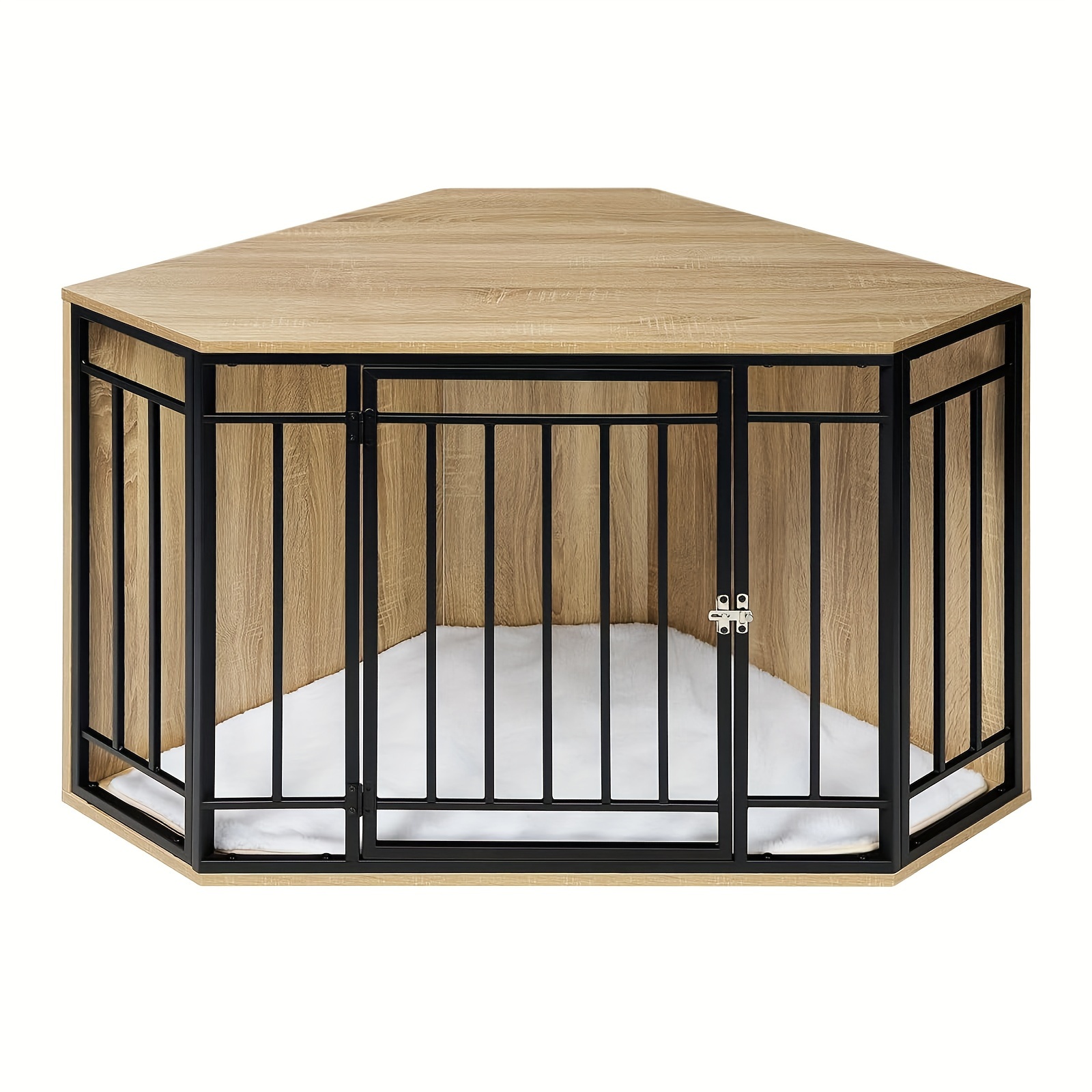 E-shop Eck-Hundebox für den Hausgebrauch, Indoor-Hundezwinger, Indoor-Hundehaus, verschließbare Hundebox für Hunde, Katzen andere Haustiere, 111L x 60B