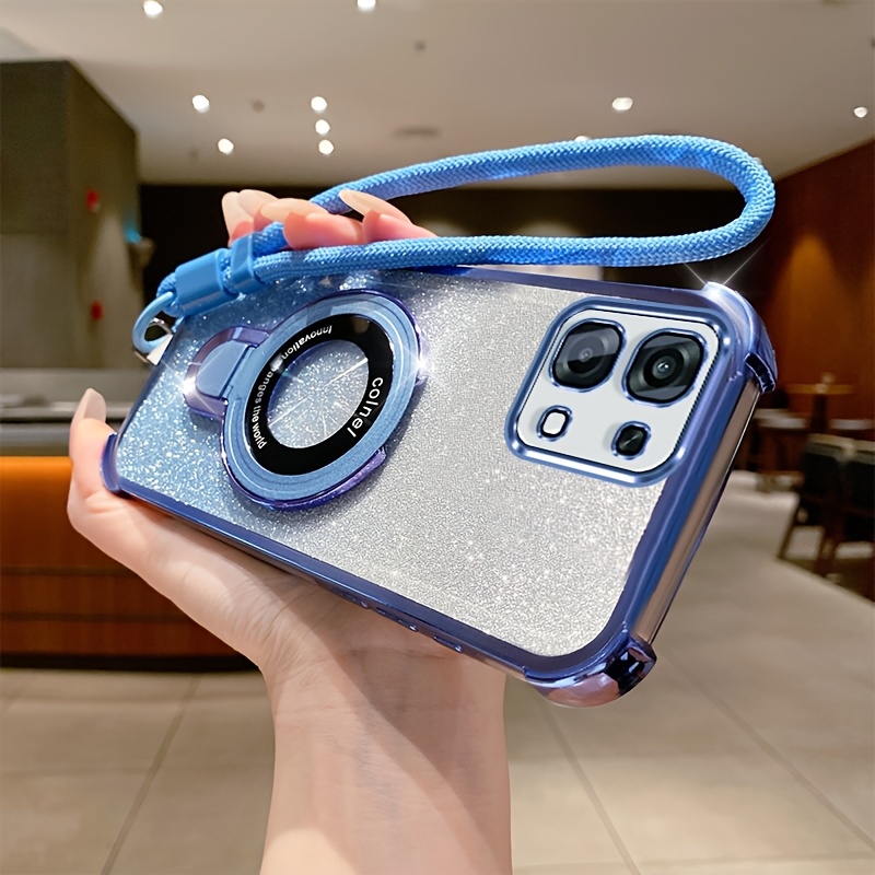 TEMU Custodia per Telefono: Adatta per OPPO A6Pro 4G/5G, Custodia Ultra Qualit� con Finitura Elettroplaccata. Nuovo Supporto Magnetico a Forma di U