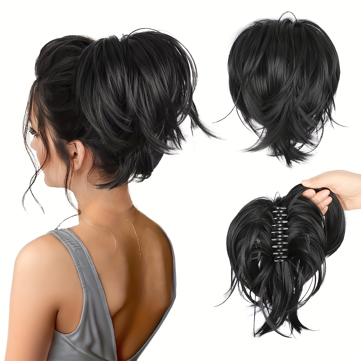 

Chic Messy Bun Hair Claw - Short Ponytail Holder For Women, All , Elegant Hair Accessories