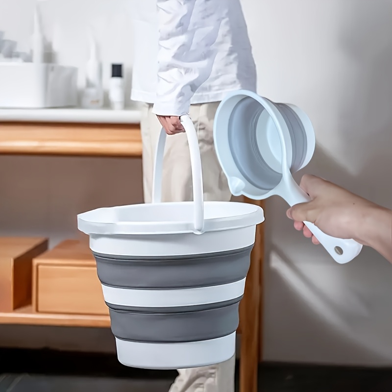 collapsible bucket fishing Craftend 10L 2.6 Gallon Cleaning Bucket Mop Bucket Folding Foldable Portable Small Plastic Water Supplies for Outdoor Garden Camping Car Wash Space Saving Grey Square : Automotive in stop valve SAMMART 10L Collapsible Fishing Bucket