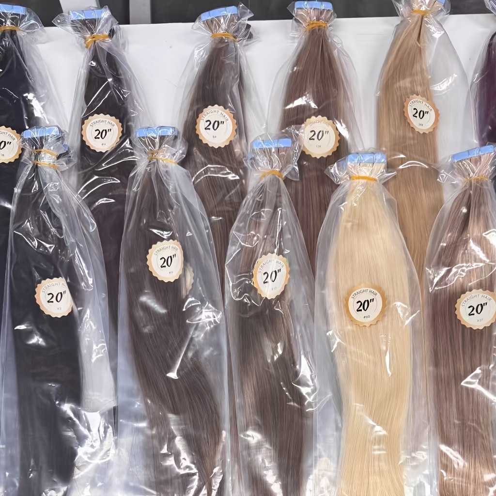 20pcs Tape In Hair Extensions Real Human Hair Thick Hairpieces For Women Invisible Natural Looking Hairpieces For Volume & Length Multi-colors Black/brown/blonde/ombre For Daily Use &party& Wedding