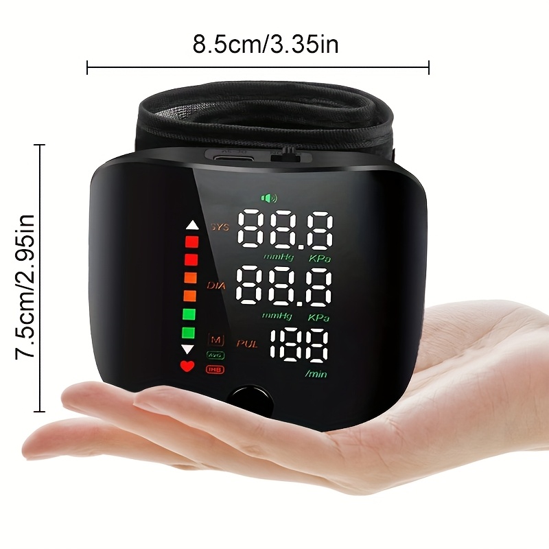Wrist Electronic Blood Pressure Monitor with LCD Display, Memory, Charging, and Language Playback, Multiple Models Available