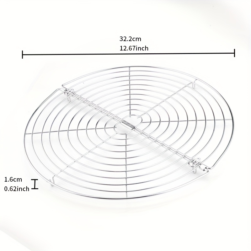 1pc/2pcs Stainless Steel Round Cooling Rack - Foldable Perfect For Cooking, Baking, Canning And Steaming | Versatile And Durable Kitchen Accessories