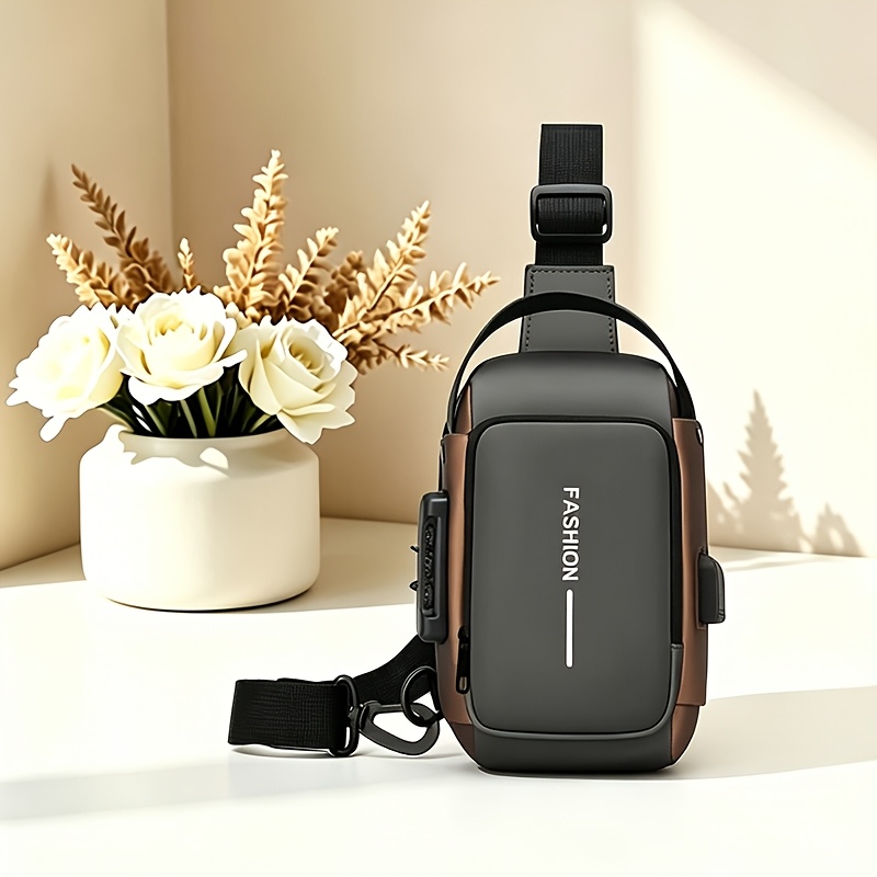 TEMU para Motocicleta con Cerradura, Bolso Cruzado Convertible, Compartimento Antirrobo con Cremallera, Correa de Ajustable, Ideal para