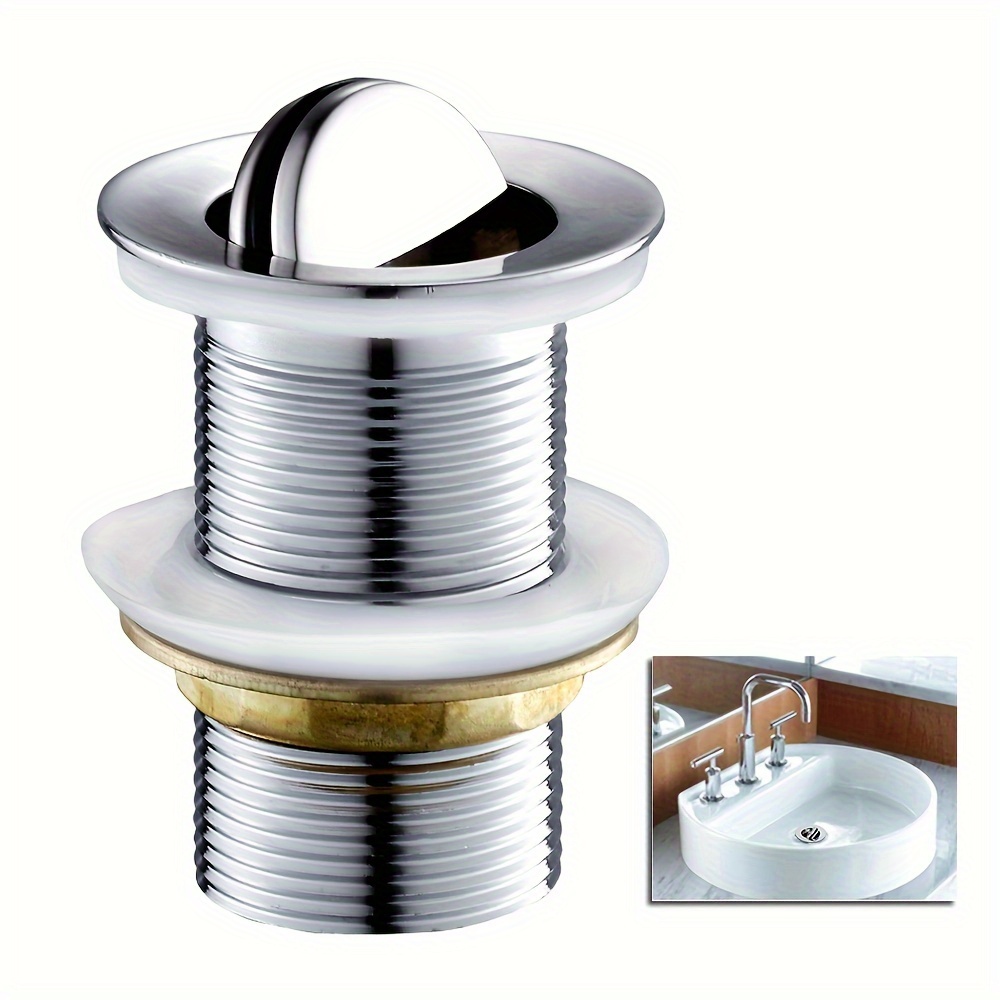 1pc Drainer Uns*d Basin Sink Waste Push Button Swivel Solid Brass With  Chrome With An Internal Overflow Sink Accessories