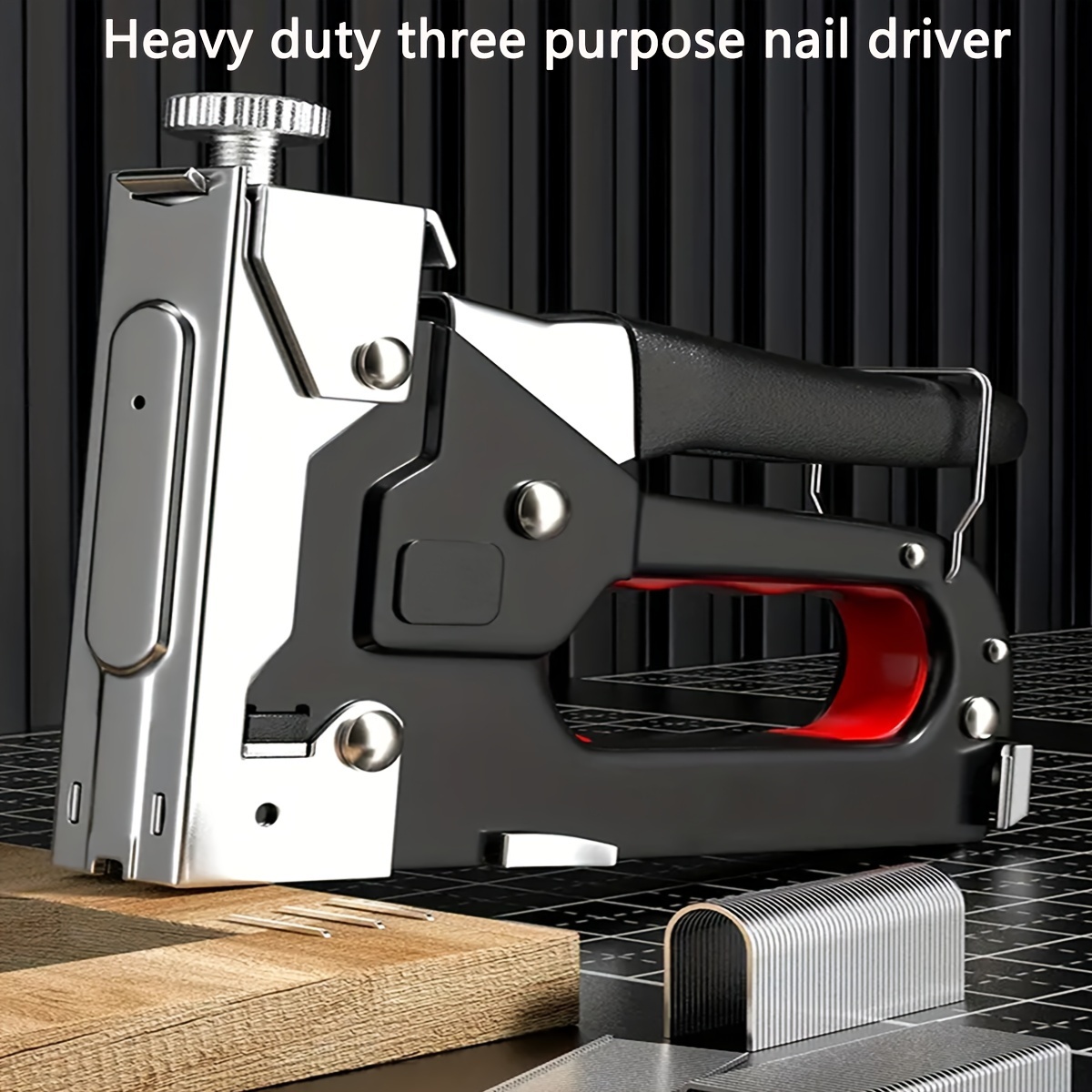

1set Heavy-duty 3-in-1 Stapler For Diy Home Decor, Furniture, And Wood Frames -multi-tool Hand Nail Gun With Bandage Pliers Set With 600 Staples, Manual Power Adjustment Stapler Gun