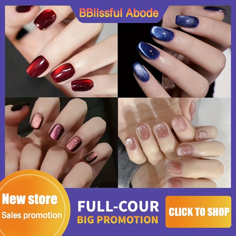 

96pcs Kit Press On Nails - | Short Almond Dark Red Nails With Glossy French Tips In A Matte Finish | 12 Sizes - With Glue