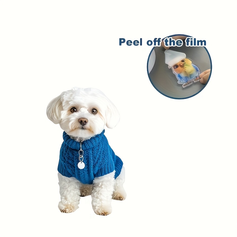 

1pc Cartoon Puppy Keychain, Acrylic Bichon Frise In Blue Sweater Design, Ideal Gift For Pet Lovers, Decorative Ladies Key Ring With Round Ring Clasp, For Valentine's Day