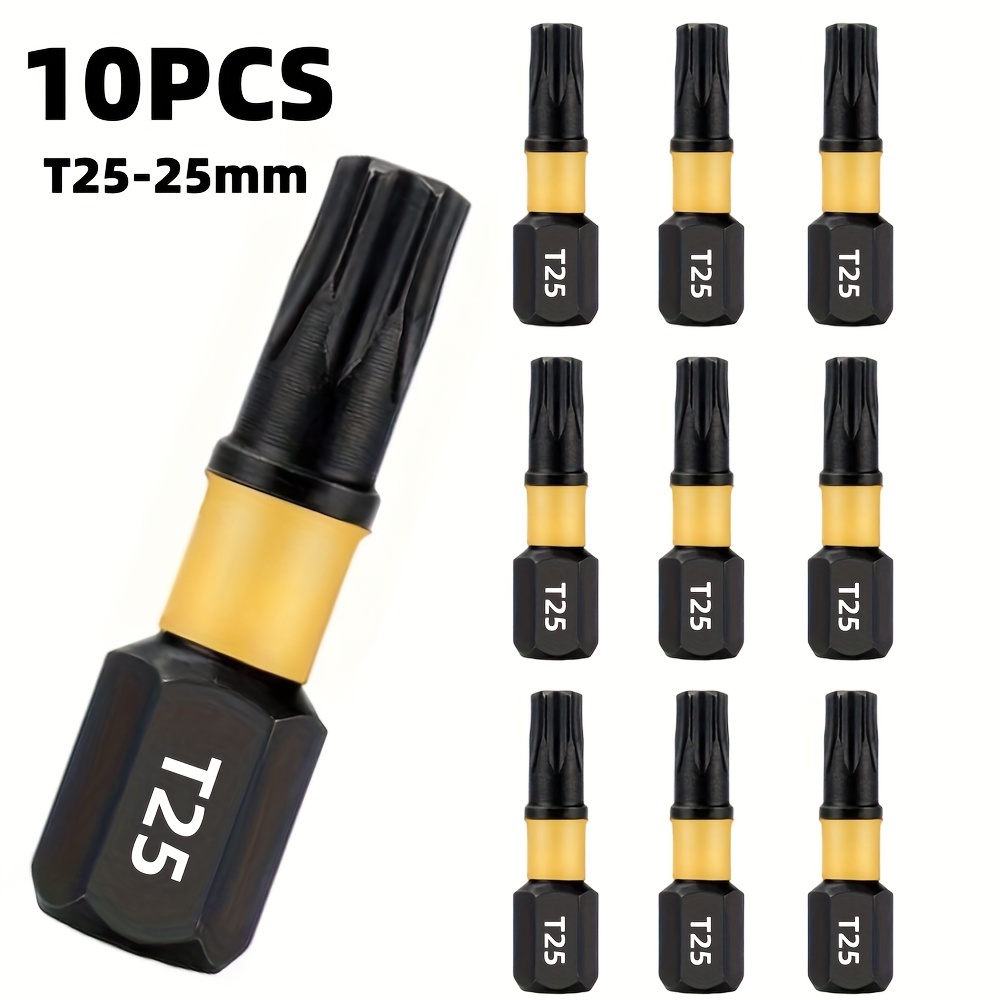 5/10/20pcs 1" Torx T25 Impact Screwdriver Bits, Insert Drill Bits, Durable Screwdriver Bits, Suitable For Plastic, Wood, And Metal Projects! - Ideal For Home, Office, Use