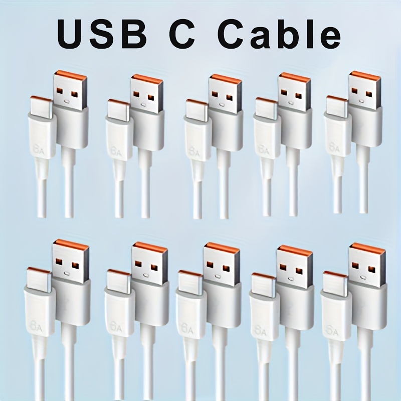 Cable Usb A Tipo C 0,3m 6a 100ba De Carga Rápida Y Transferencia