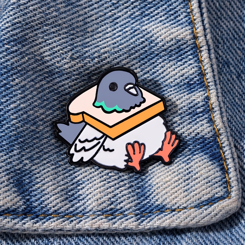 TEMU Pin de Esmalte Pájaro del Pan | Broches Decorativos de Moda con Navideños, Aleación de y Silicona, Insignias de Bolso para Solapa, Joyas de