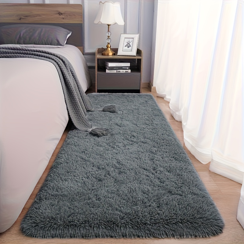 TEMU Alfombra Negra//Esponjosa y Gruesa, Tapete para Cama, Decoración para Piso y Ventana, Alfombra para Ventana de , Alfombra de Lujo para
