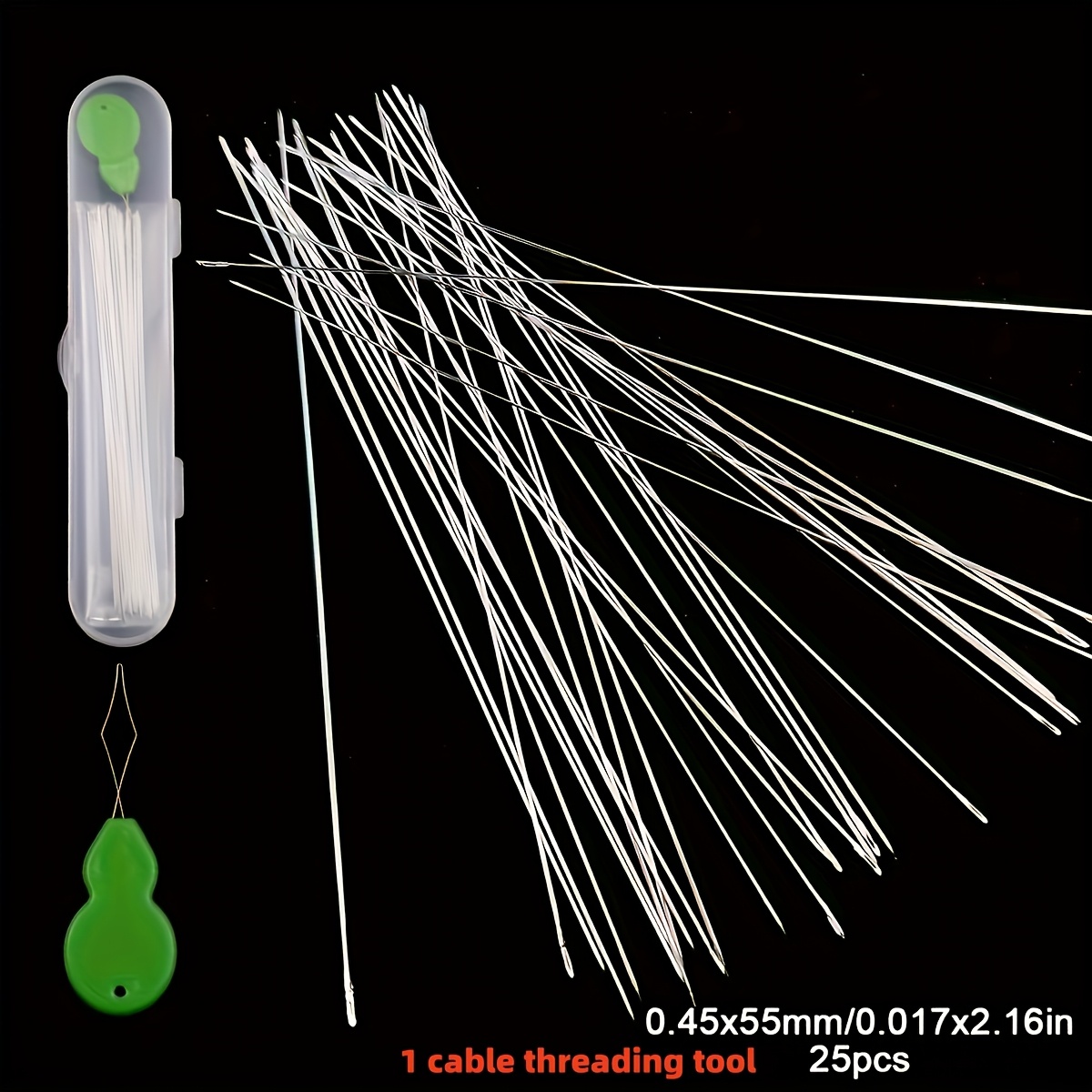 25pcs Bead Needles And 1pc Threader Fine Long Hand Sewing Needles For Handmade Jewelry Additions Bead Supplies
