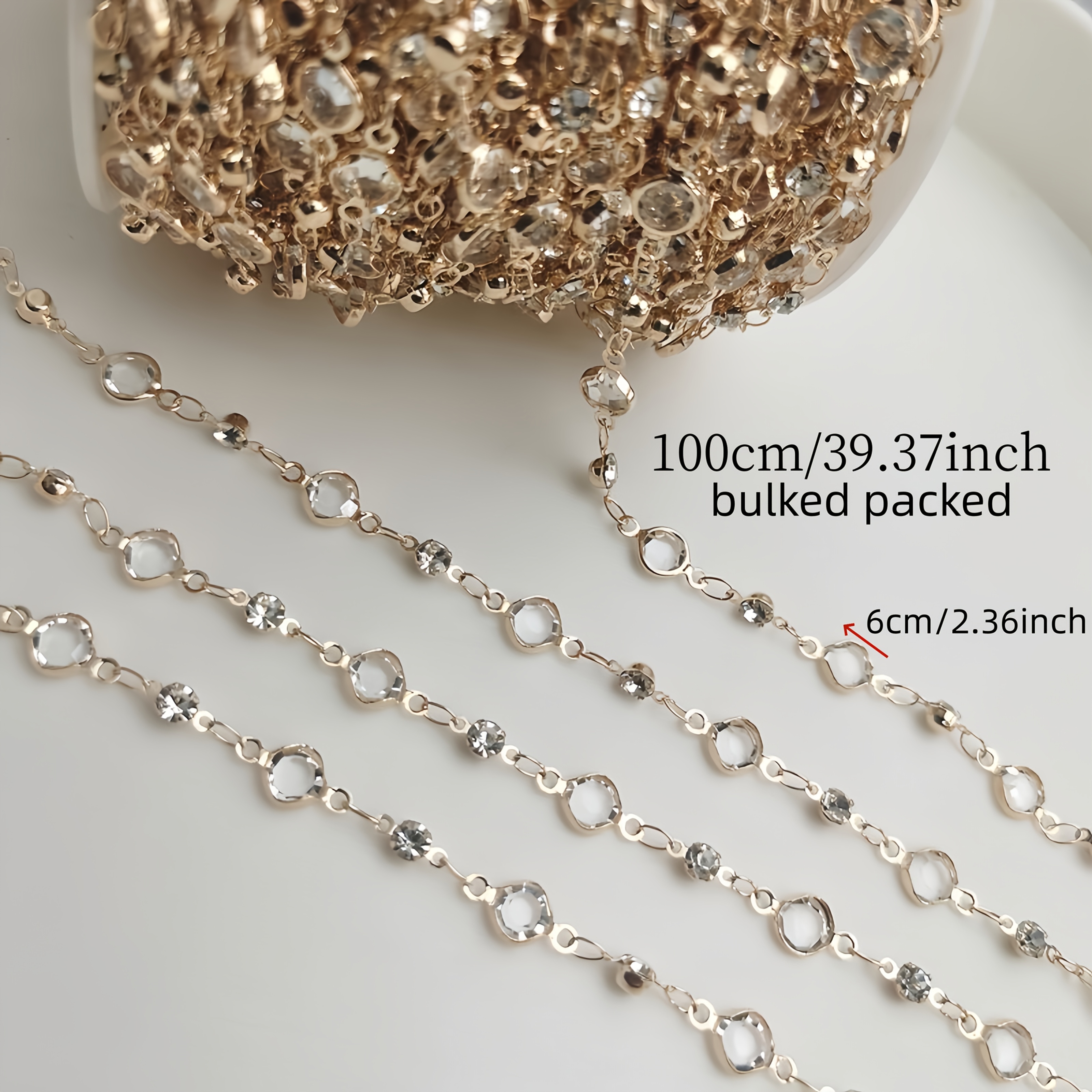 100cm/ 39.37inch Artificial Crystal Beads Chain For Jewelry Making Jewelry Making Supplies Additions