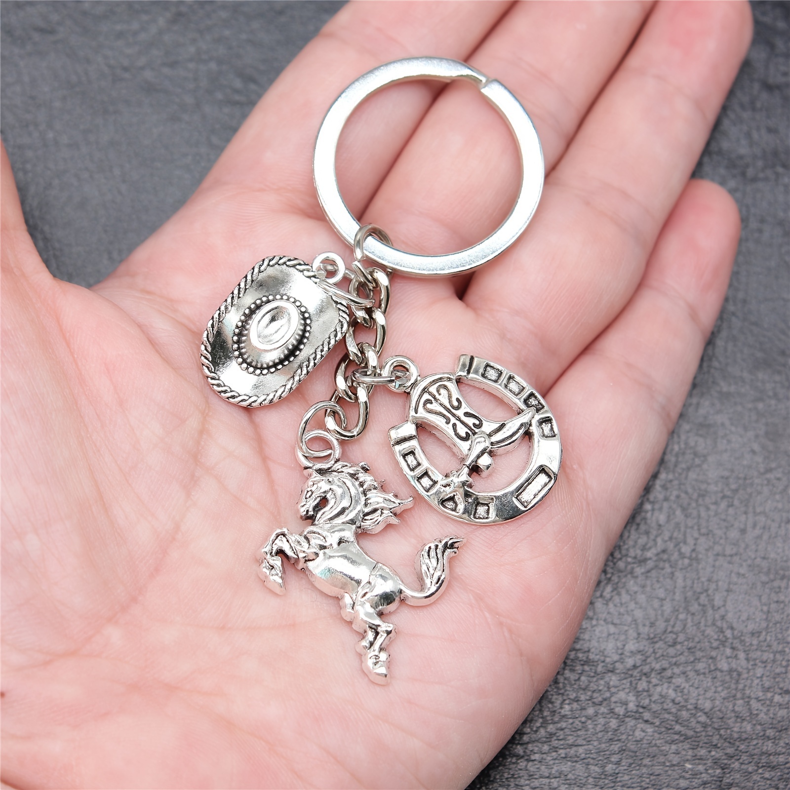 Image of Cowboy Hats, Horse , And Boots, Cross-border Creative And Personalized Keychain, Western Cowboy Keychain