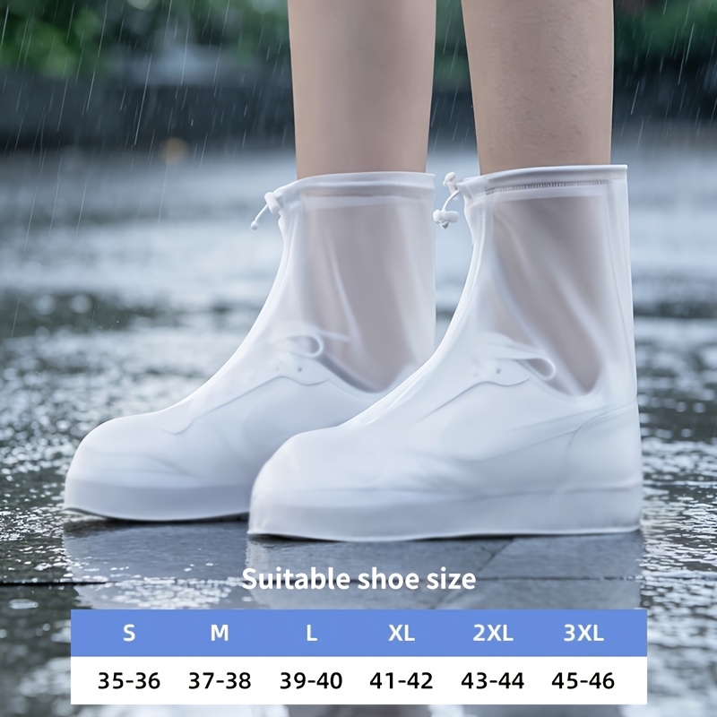 TEMU Thickened Waterproof Shoe Covers For Adults Men And Women, Mid-calf Anti-slip Wear-resistant Rain Shoe Covers, Outdoor Riding Waterproof Foot