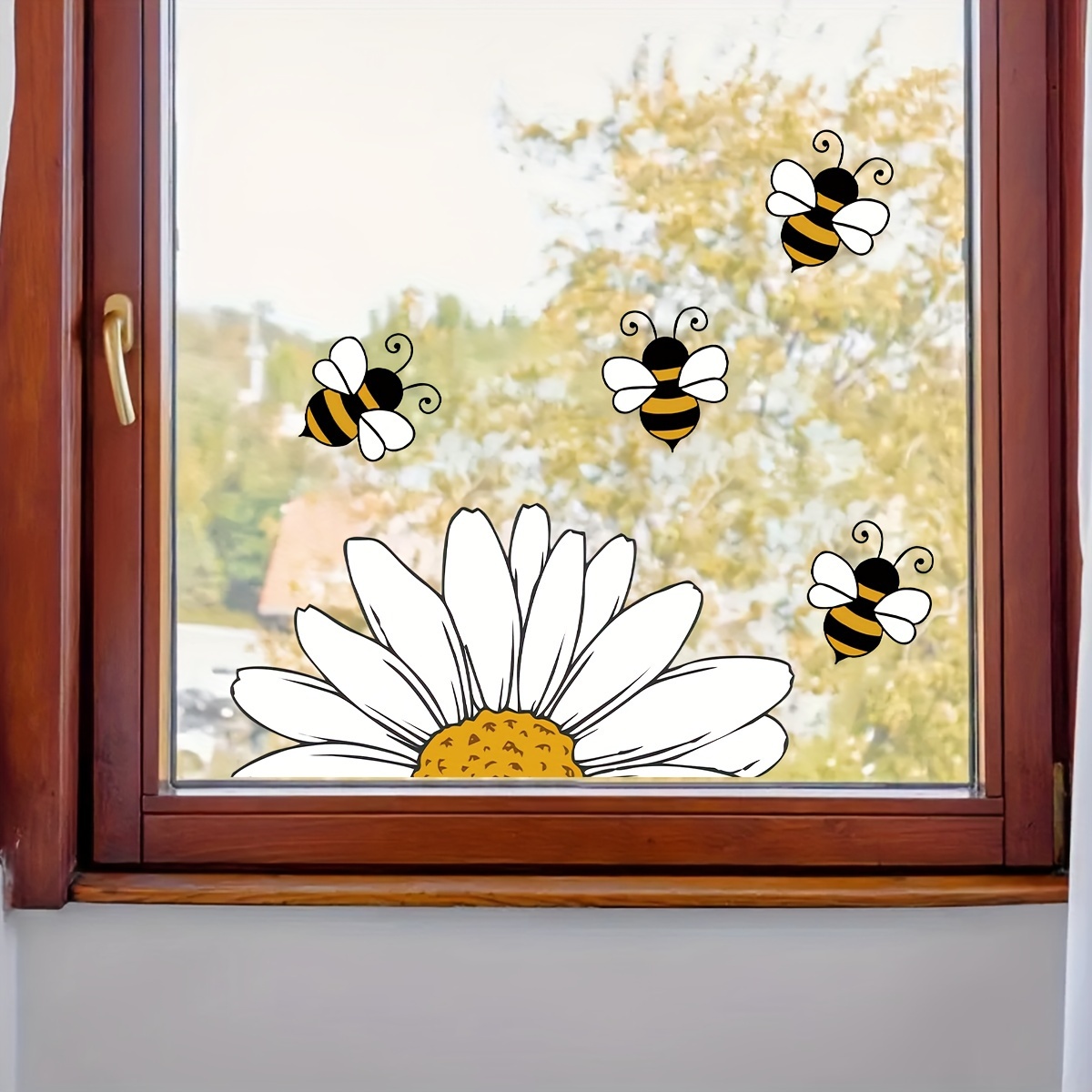Adorable Bee & Watercolor - Removable Pvc Decal For Bedroom, , Kitchen - Theme Decor