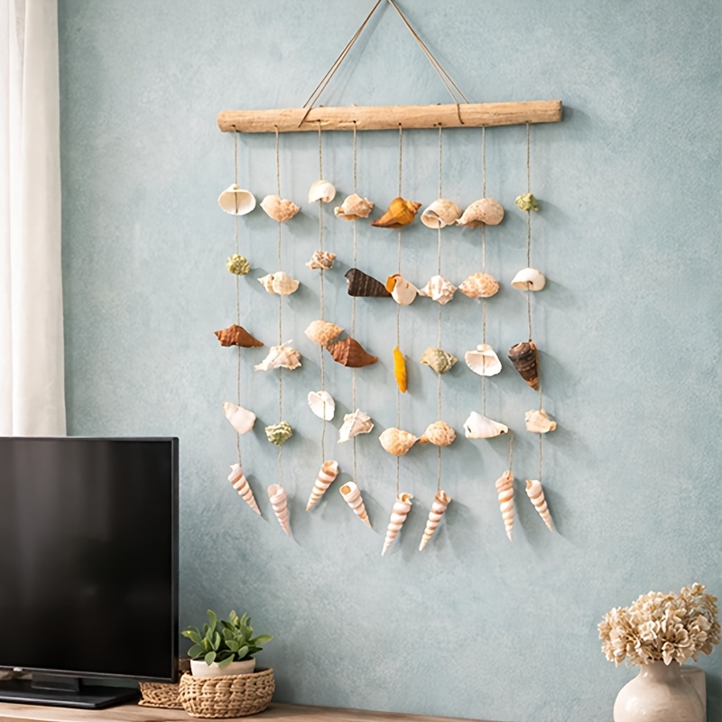 Driftwood Shell Wall Hanging, Mixed Shells, Driftwood Pendant, Shell Wall Hanging, House Wall Decoration, Marine Style Decorative Hanging