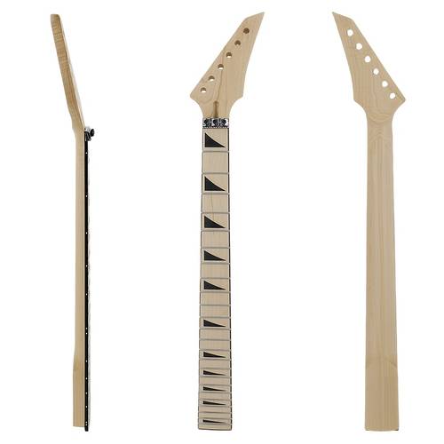imagem do item de guitarra inacabado 24 trastes braço de ácer com incrustação de negra e de bloqueio para de substituição de guitarra elétrica