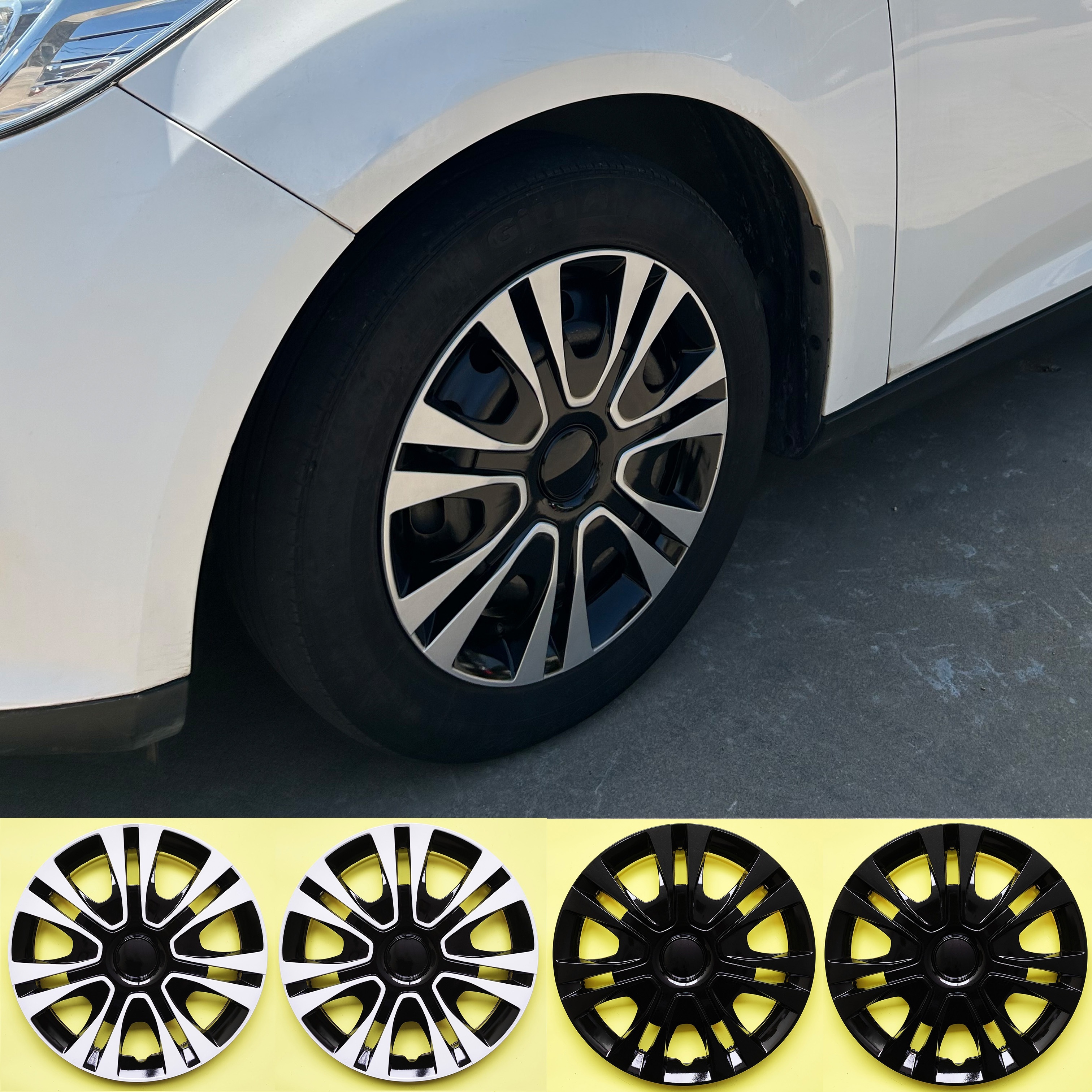 

4pcs Caps Suitable For Cars With 14-inch , Made Of Pp Plastic, Used To Decorate The Appearance Of Car Wheels, With Multiple Color Options