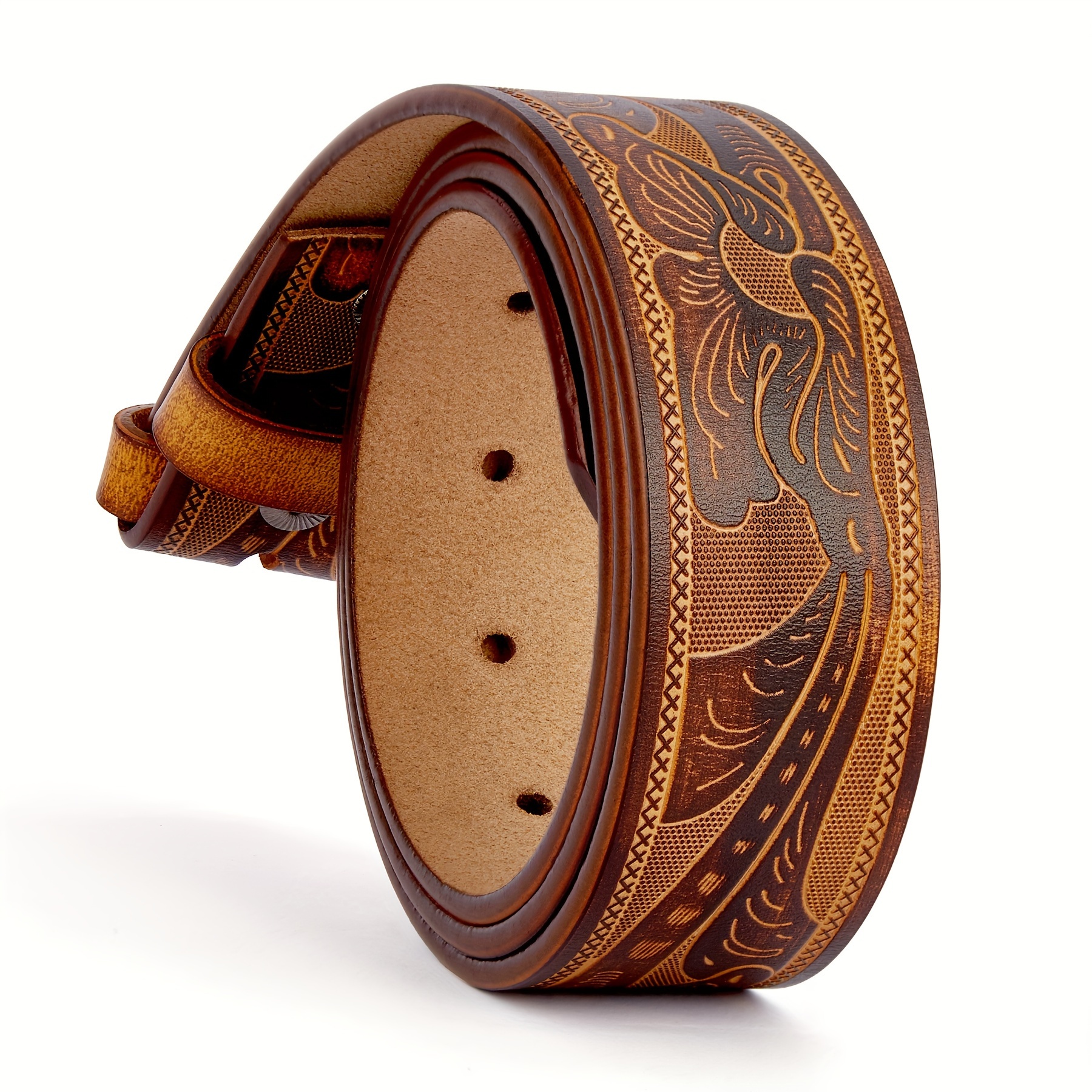 western belts for men leather sold on Temu United States