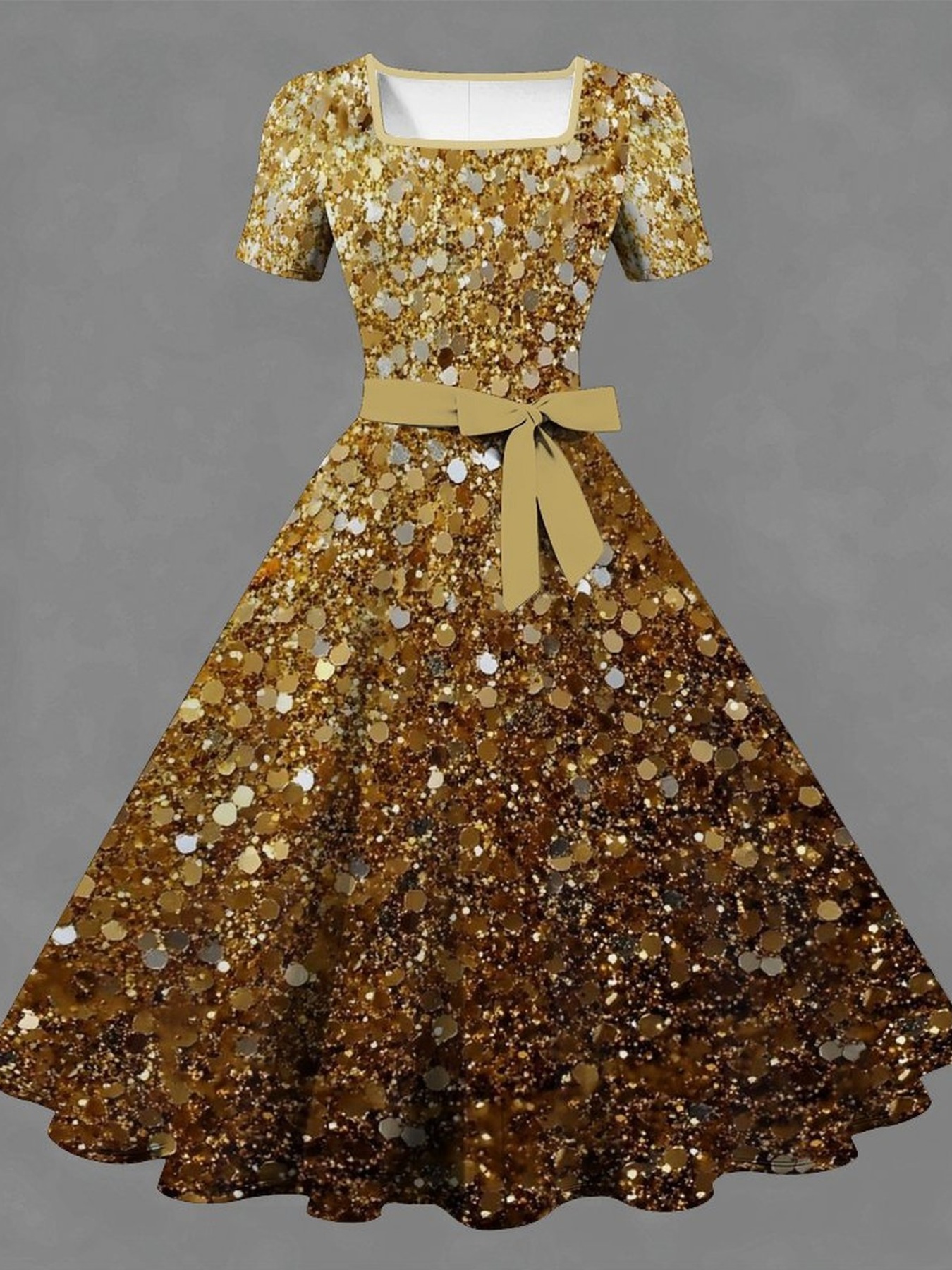 golden dress sold on Temu United States