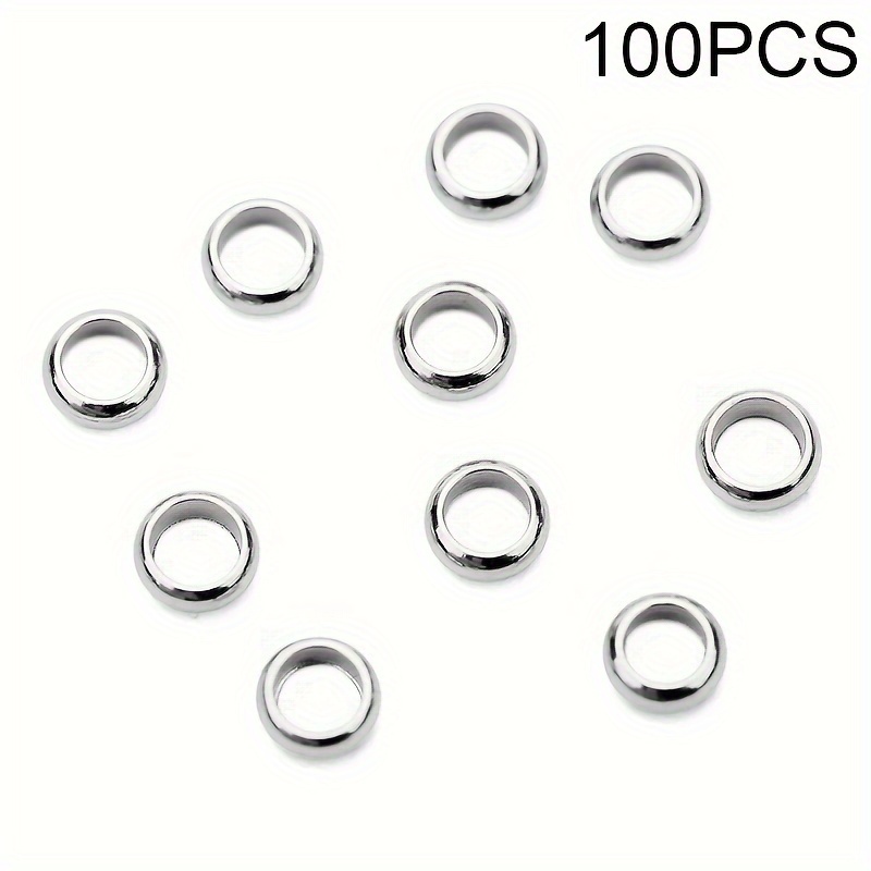 E-shop 100 Stück 2.5-3mm 304L Edelstahl Endklemmen Runde Spacer Stopper Perlen für Armband Halsketten Zubehör Schmuckherstellung