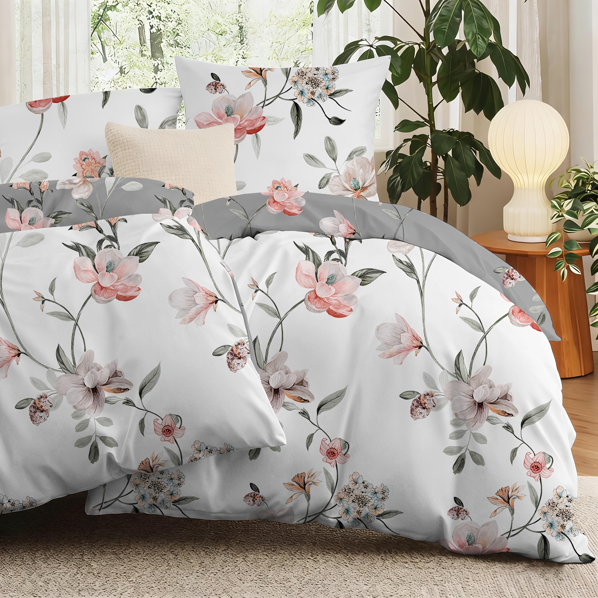 E-shop 4-teiliges Bettbezug-Set (2 x Bettbezüge, 2 x Kissenbezüge, Kissenfüllungen nicht enthalten) Bequem und weich, Schlafzimmer- und