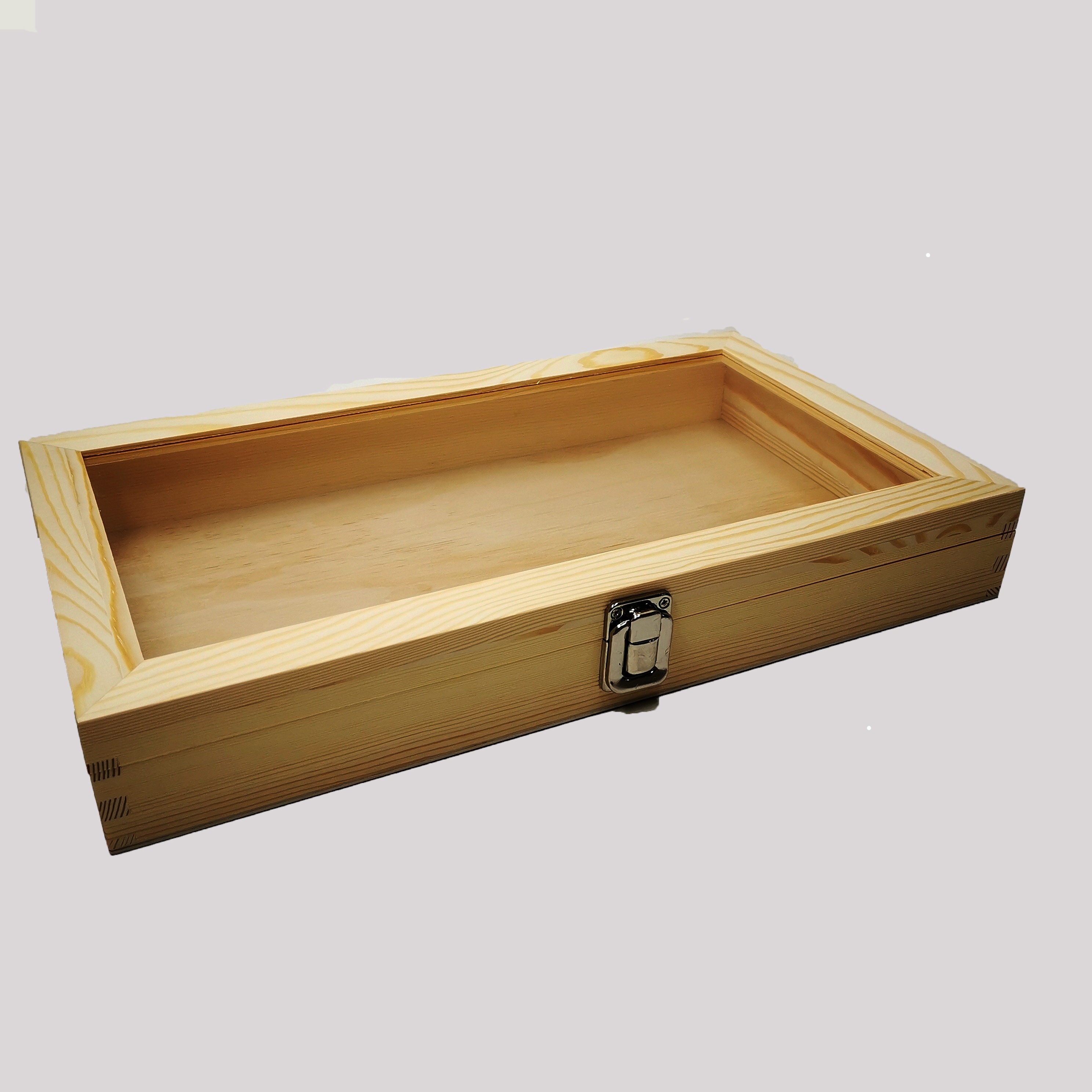 

Rectangular Wooden Jewelry Box Clear Lid, , Display Case For Jewelry, Specimens, , Box, , Locking , Storage Organizer