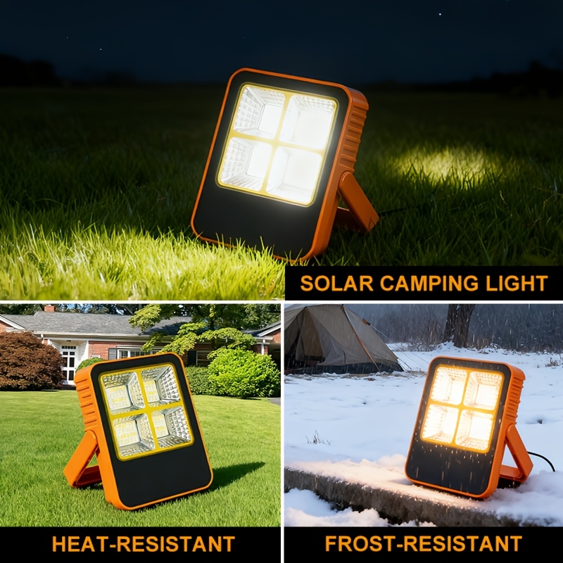 Portable Charger & Flashlight with USB Fast Charging, 1200mAh Solar Camping Light, 5 Lighting Modes, Emergency Power Bank Suitable for Outdoor, Hiking, Power Outages, Compatible with Smartphones & Tablets