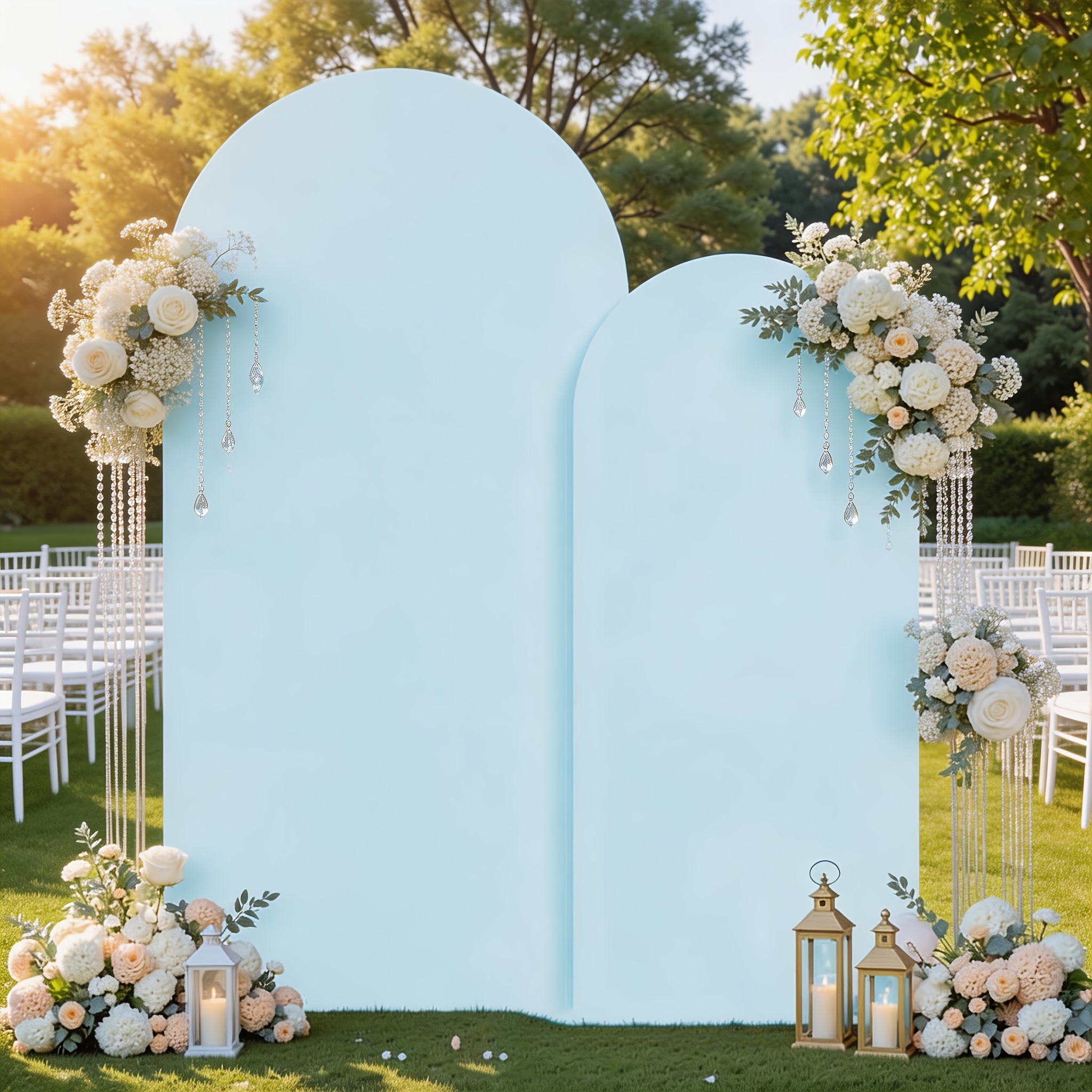 TEMU Bannière de porte 2D, 2pcs couvre-arches pour mariages, anniversaires, Noël, Saint-Valentin - Décorations d' élégantes avec cadre d' compatible