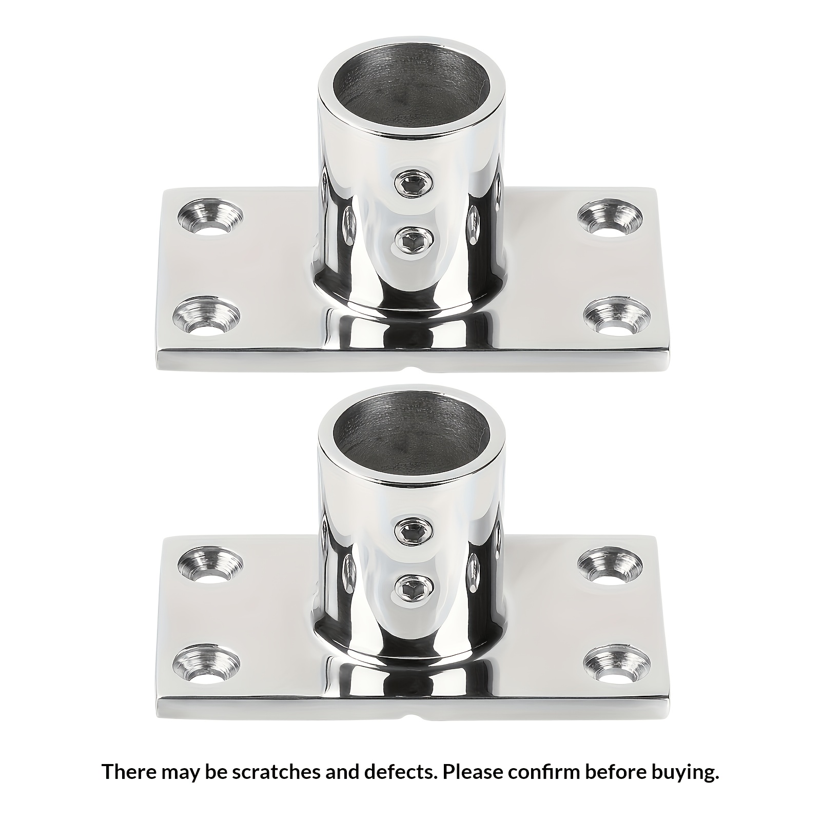 TEMU Set Of 2 Marine-grade Thickened Pipe Brackets Designed For Handrail Base Support, Compatible With Durable, Corrosion-resistant, Mirror-polished