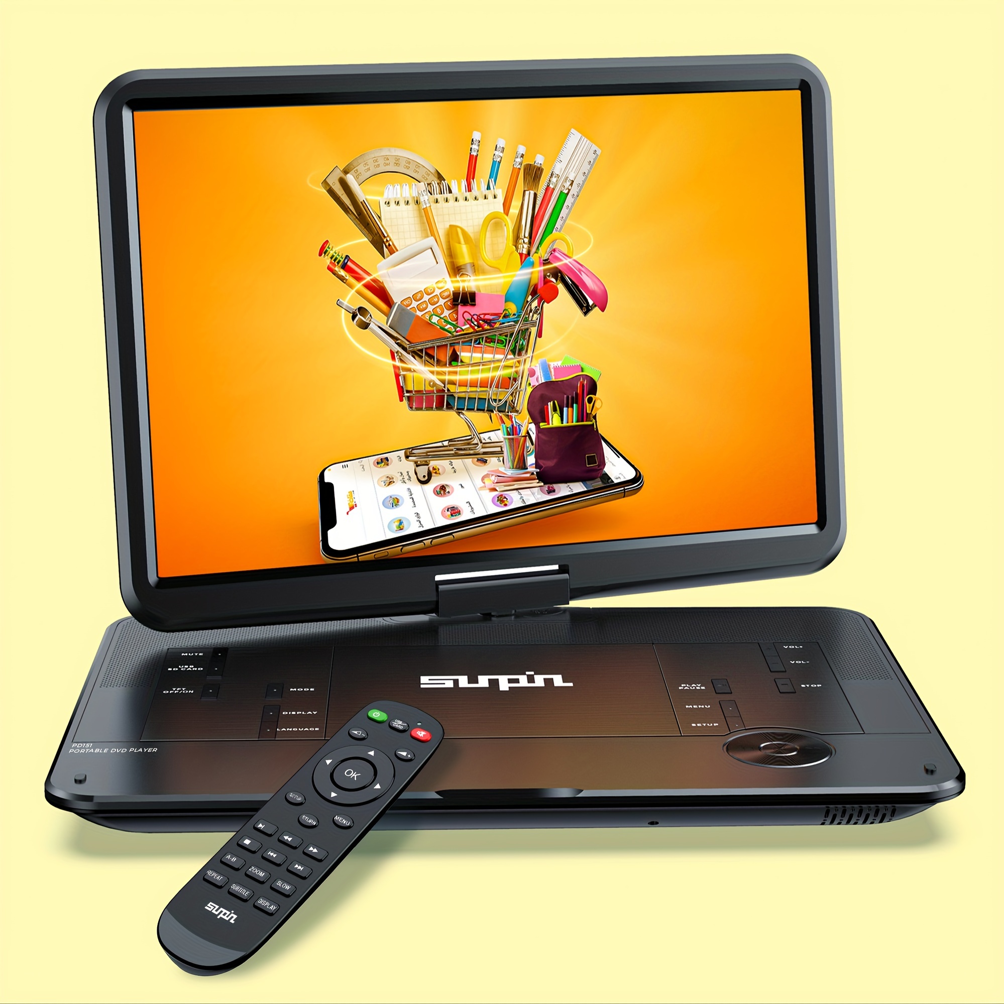 

17.9" Portable Dvd 15.6" Hd , 6 Rechargeable Battery, -shocking, , Av /usb/sd , Region-free,