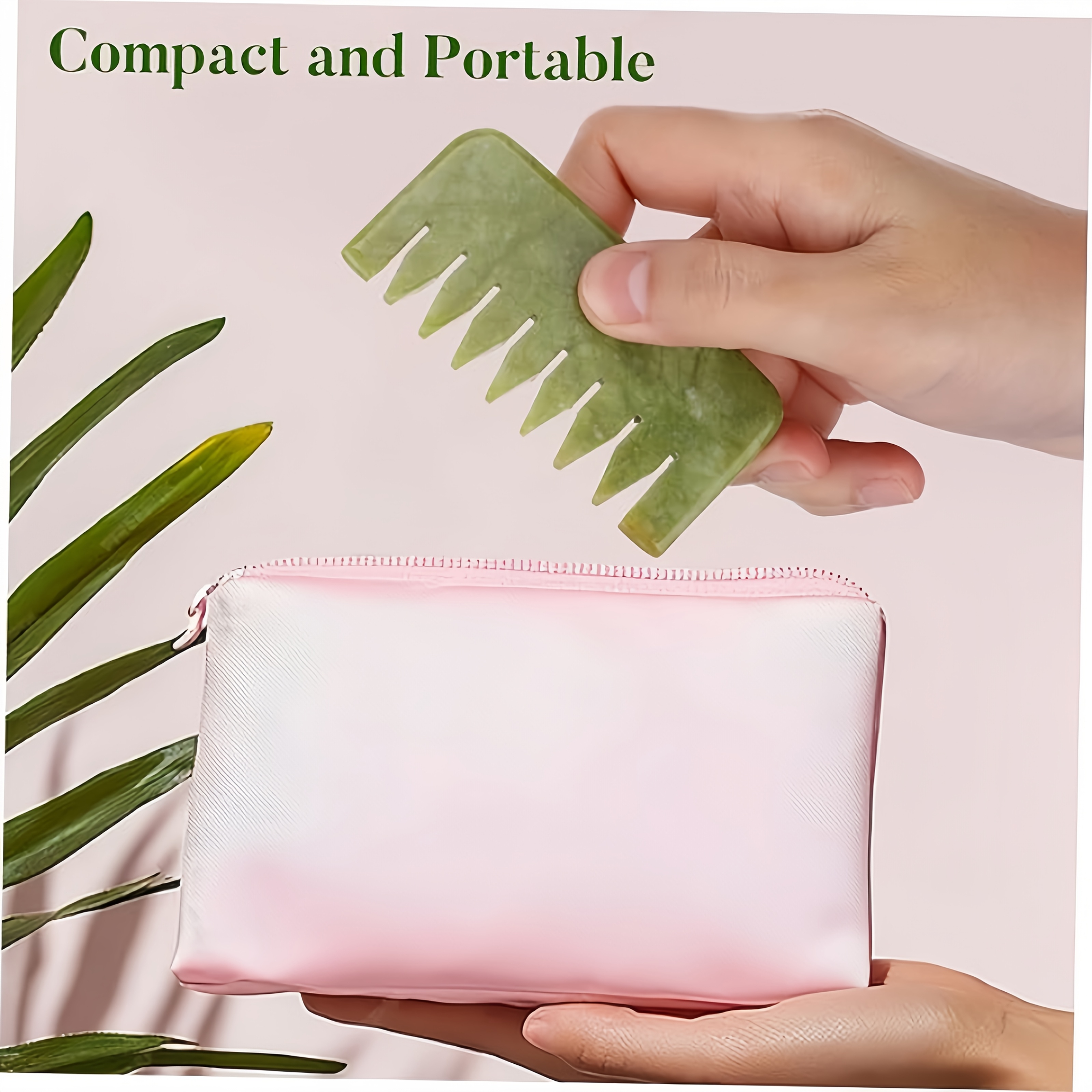 Peine de Masaje Gua Sha | Masajeador Facial y Corporal de Piedra Verde | Herramienta de Masaje Tradicional Multifuncional para el Cuidado del Cuidado del Cuero Cabelludo y la Cabeza | Diseño Ergonómico para Mejorar la Circulación y la Relajación. Ideal para Uso Doméstico o Profesional como