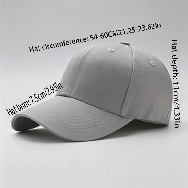 Unisex Solid Color Baseball Cap, Adjustable Duckbill Hat