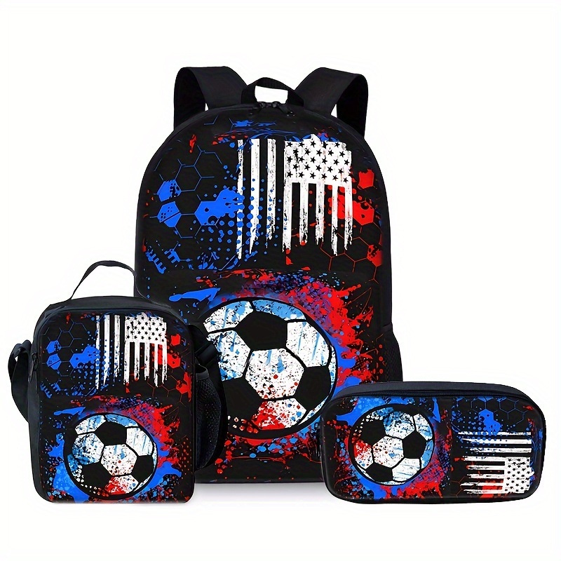 

Football Black Backpack -piece Set