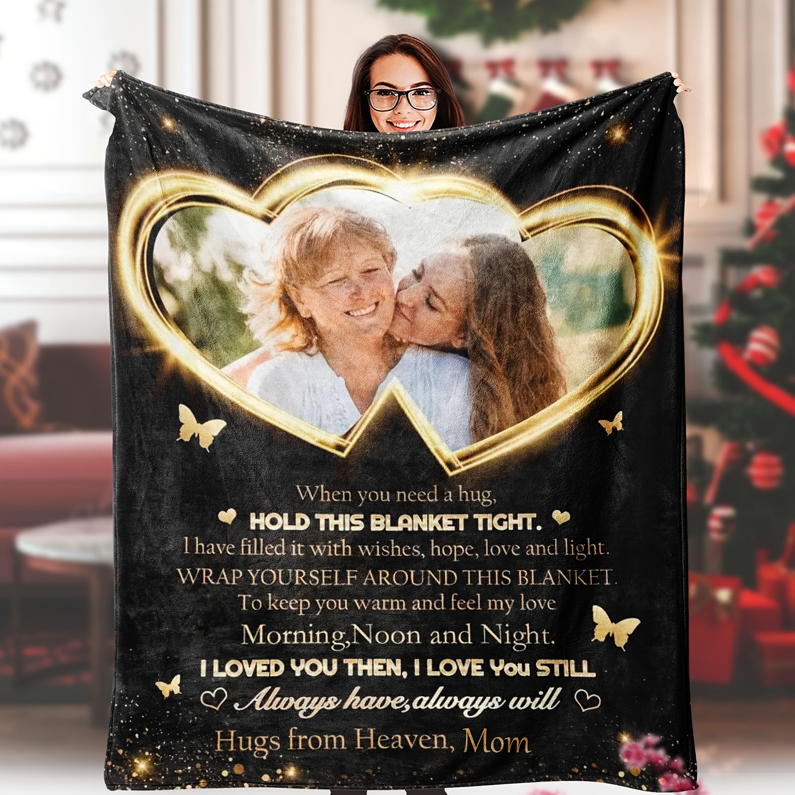Hugs From In Loving Memory Picture Blanket 1pc Personalized Hug