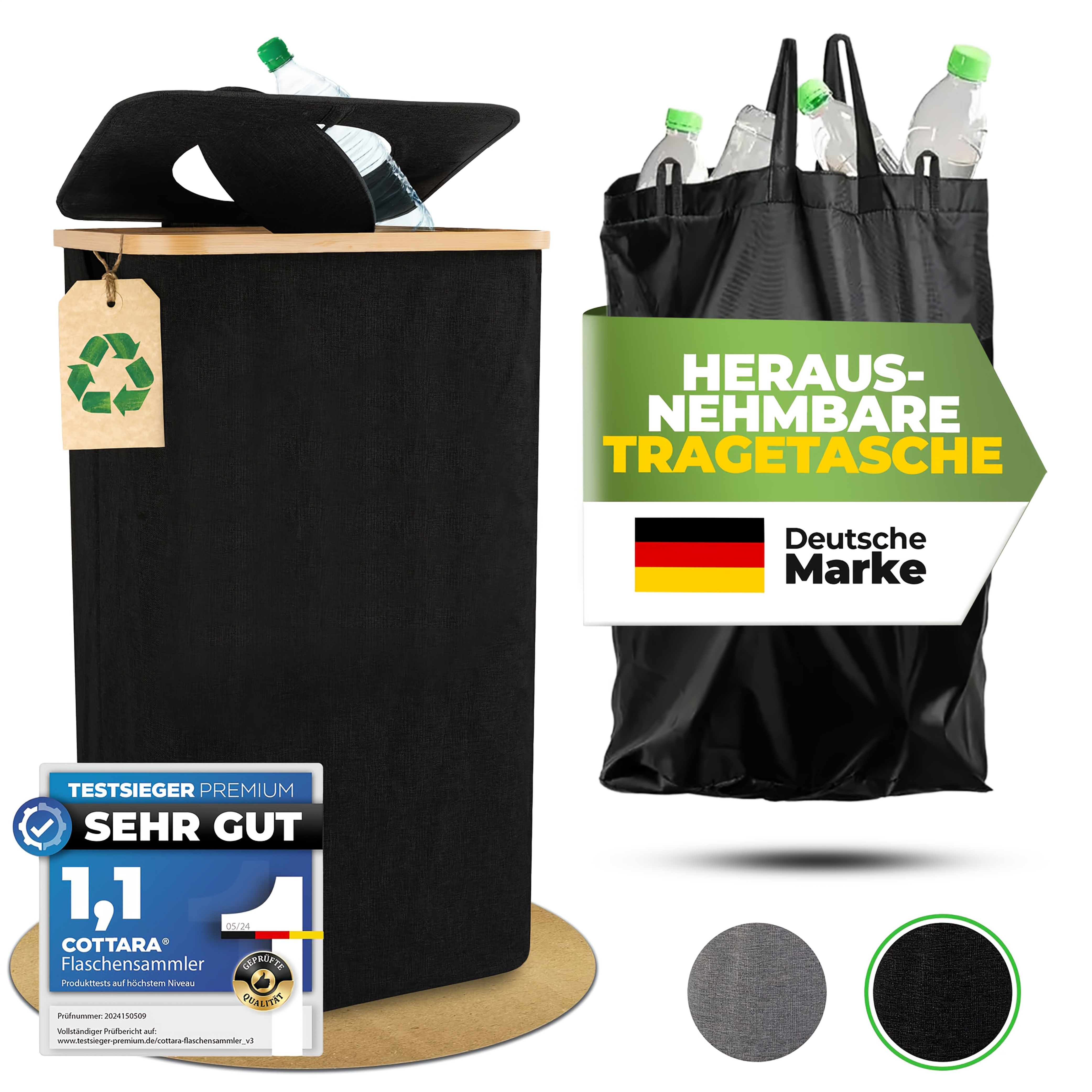 E-shop 100 Liter Deckel Goldene Flasche Sammelbehälter, Goldene Flasche Behälter, Aufbewahrungsflasche , Küche und Vorratskammer Leere Abfall Glas ,